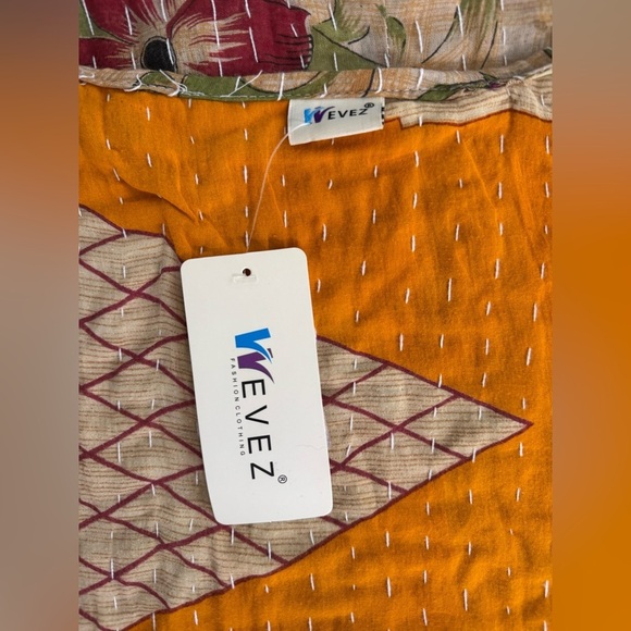 NWT Wevez Kantha Stitch Patchwork Top ~ Stunning! OSFM - Picture 6 of 6